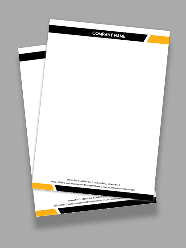 Black And Yellow Letterhead