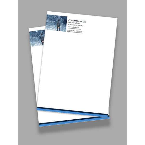 Blue And White Letterhead