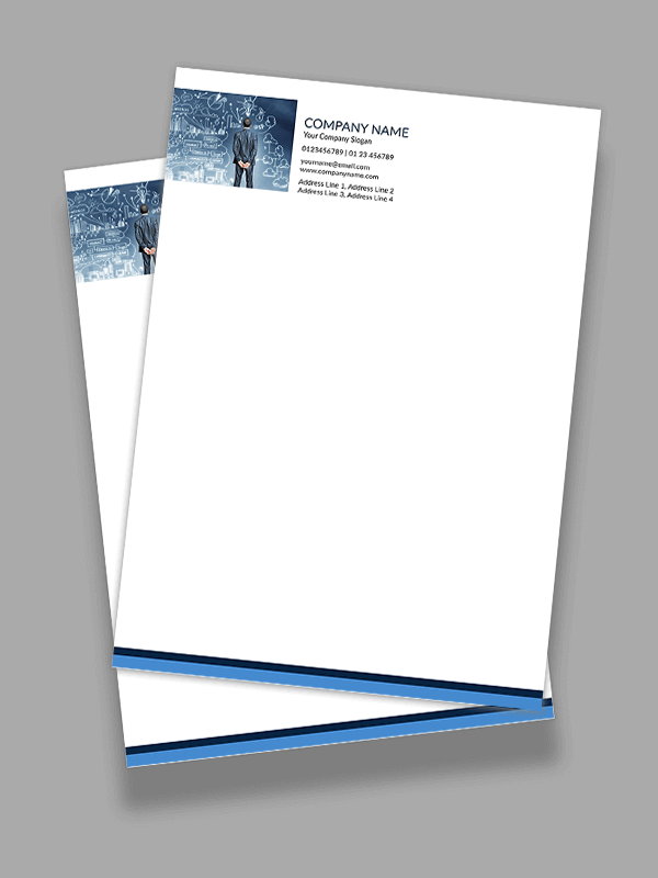 Blue And White Letterhead