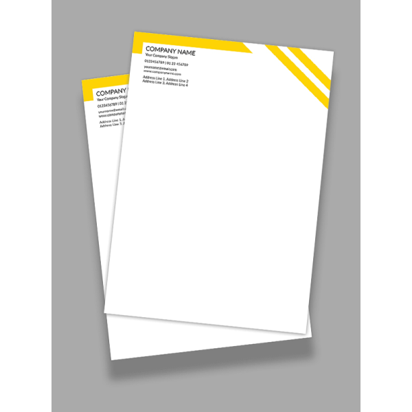 Yellow and Black Letterhead