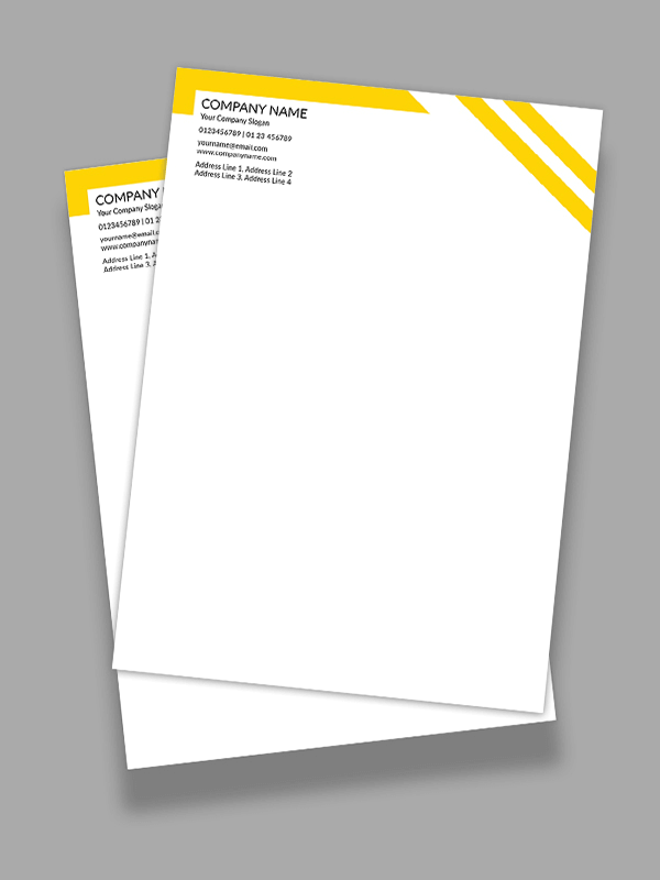 Yellow and Black Letterhead
