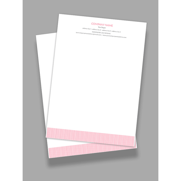 Pink Stripes Letterhead