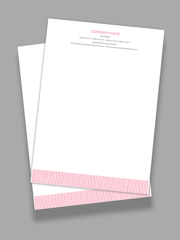 Pink Stripes Letterhead