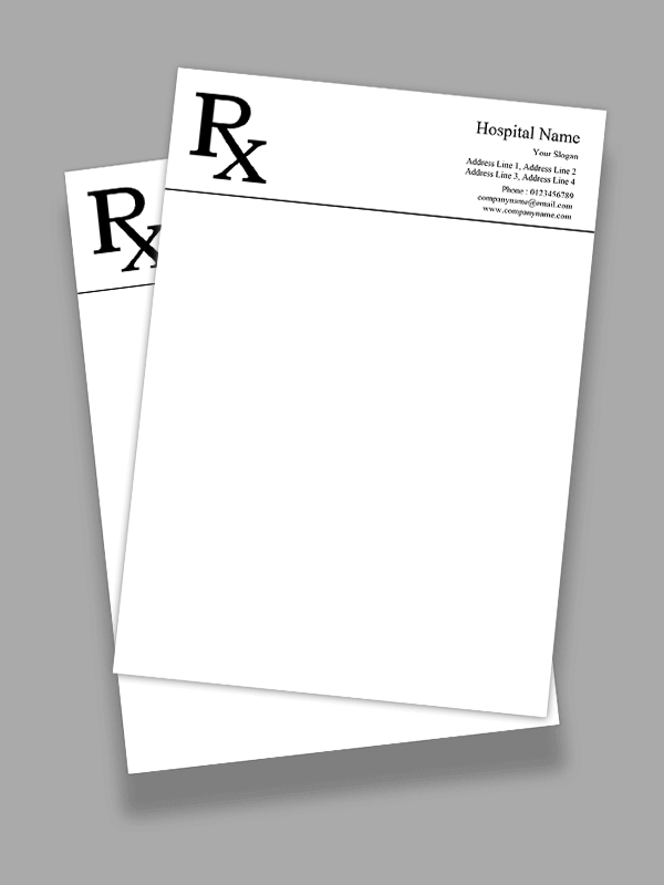 Simple Black & White Prescription Pad Design