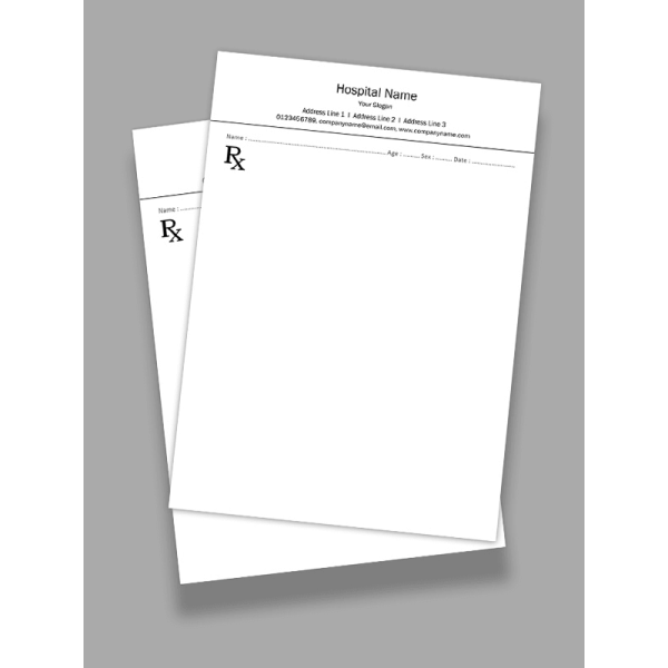 Simple Black & White Prescription Pad Design