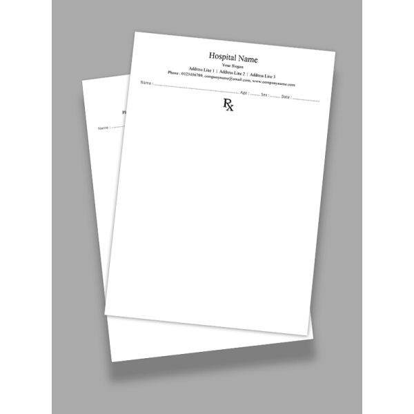 Simple Black & White Prescription Pad Design
