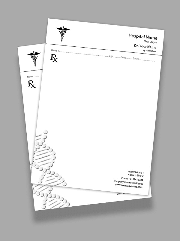 neurologist Black & White Prescription Pad Design