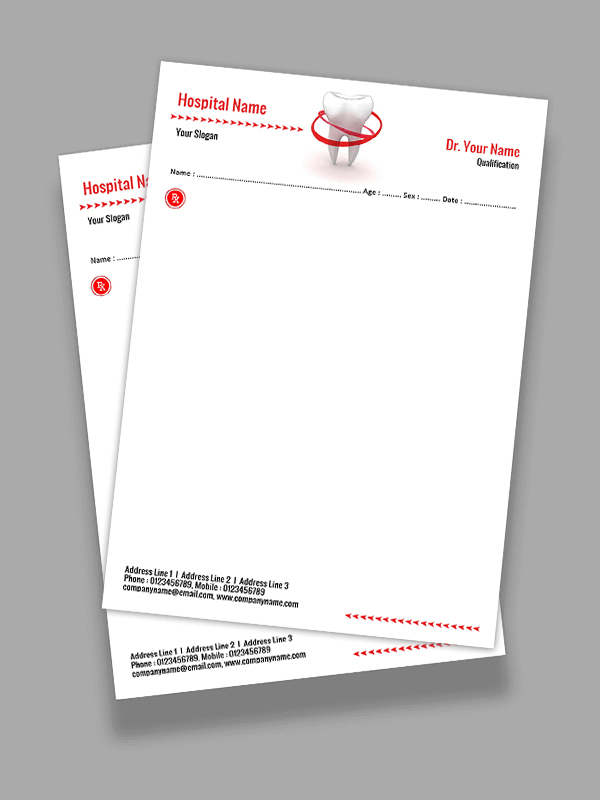 Dental Doctor Prescription Pad Design