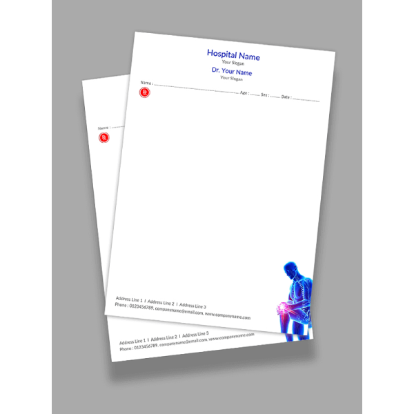Orthopedic Hospital Prescription Pad Design