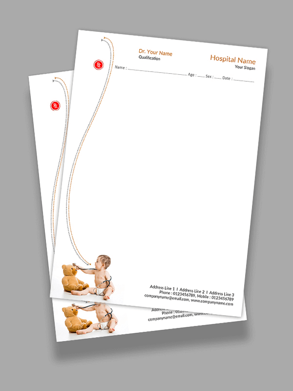 Baby Care Hospital Prescription Pad Design
