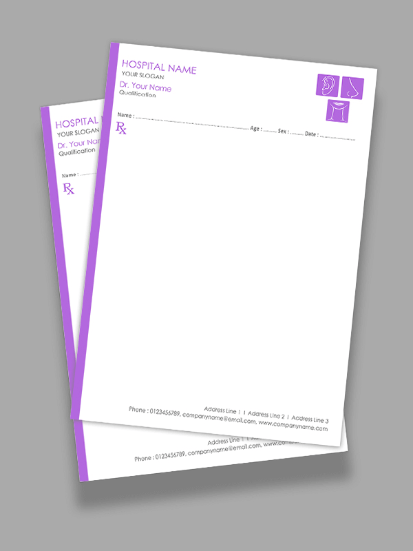 ENT Doctor Prescription Pad Design