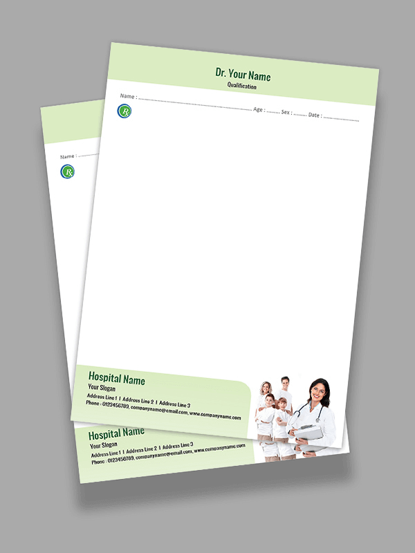 Baby Care Hospital Prescription Pad Design