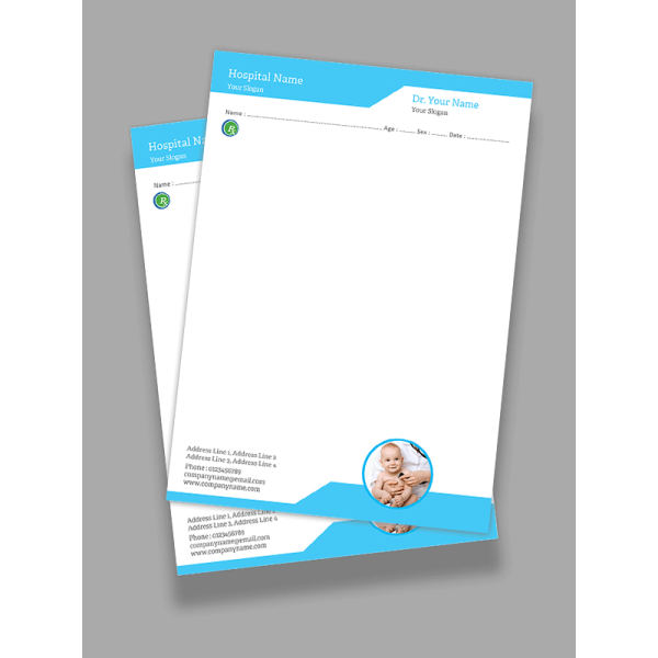 Baby Care Hospital Prescription Pad Design