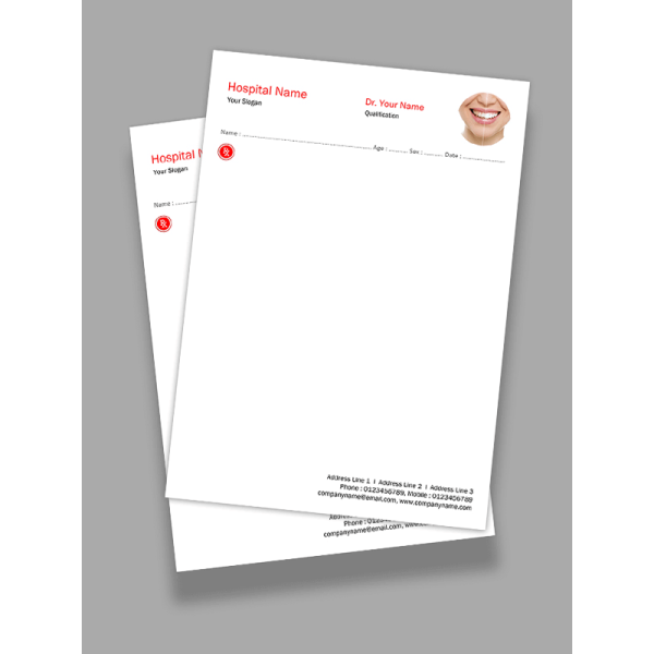 Dental Hospital Prescription Pad Design
