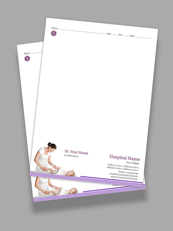 Baby Care Hospital Prescription Pad Design