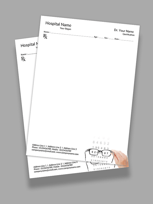 Eye Doctor Prescription Pad Design