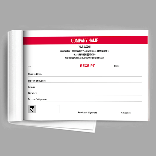 Red And White Receipt Book