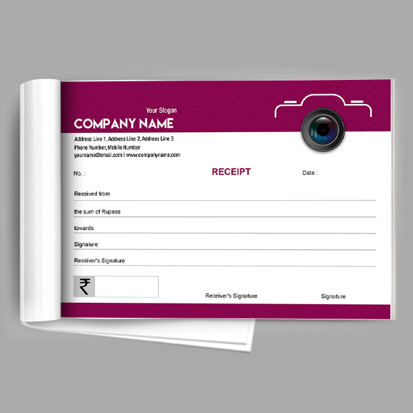 Photographer  Receipt Book