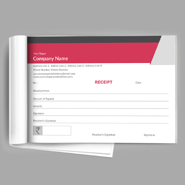 Pink And Grey  Receipt Book