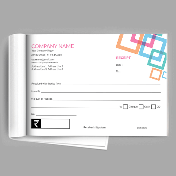 Colorful Pattern Receipt Book