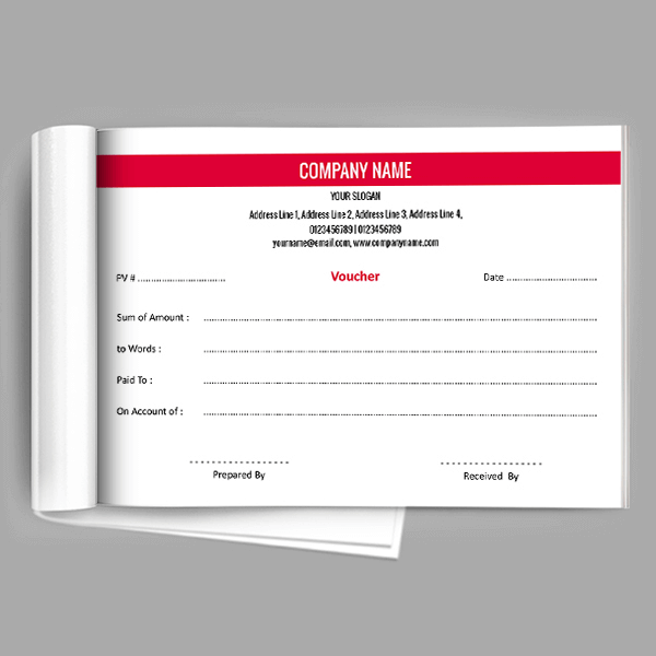 Red And White Voucher Book