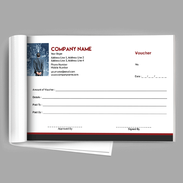 Red And Grey Voucher Book