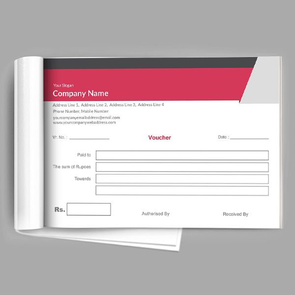 Pink And Grey  Voucher Book