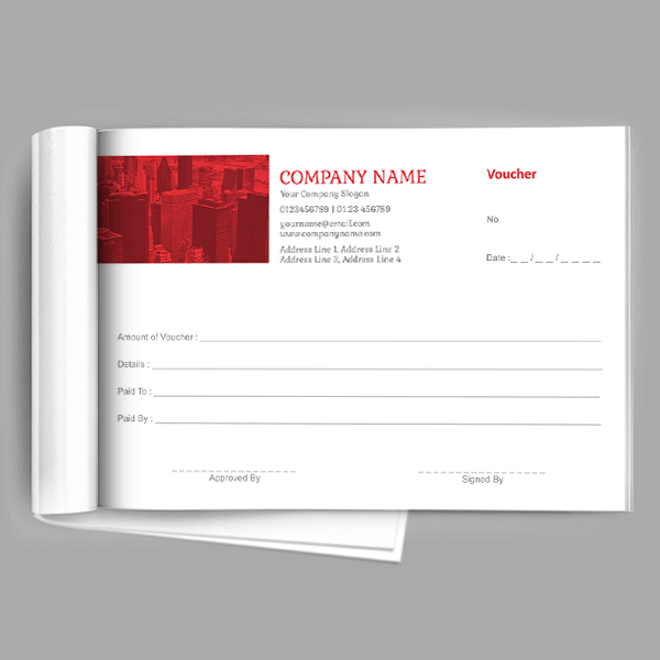 Red And White Voucher Book