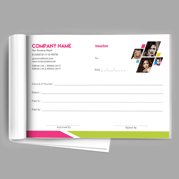 Pink Aand Green Voucher Book