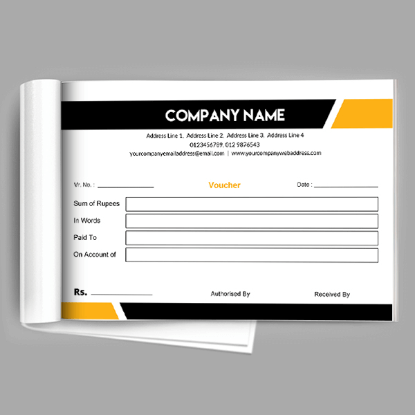 Black And Yellow Voucher Book