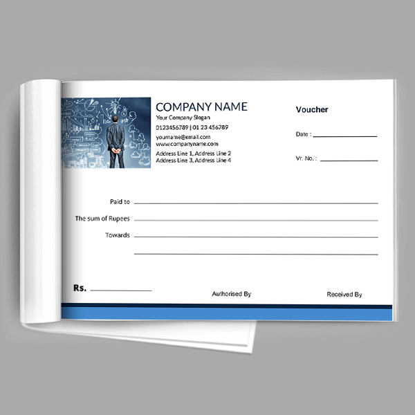 Blue And White Voucher Book
