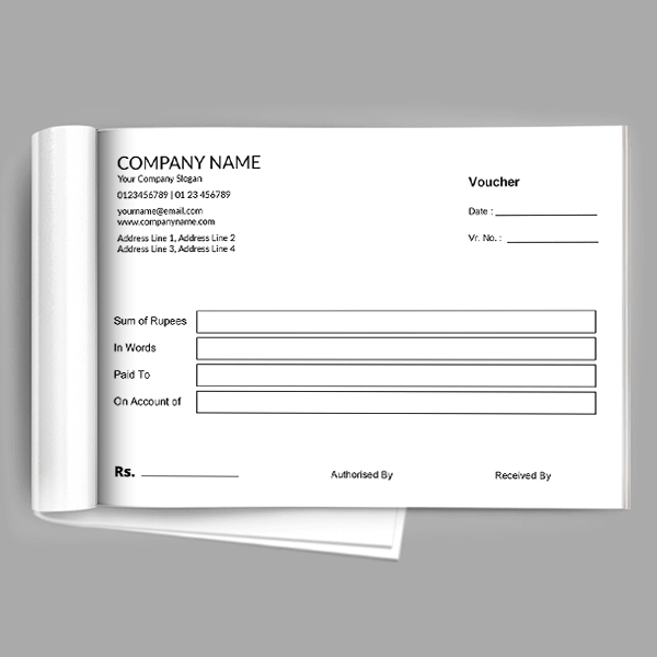 Creamish Voucher Book