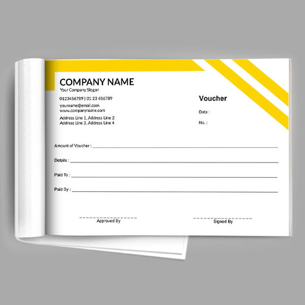 Yellow and Black Voucher Book