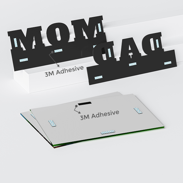 MOM my world DAD my hero - 2 Photo Creative Acrylic Wall Art Frame