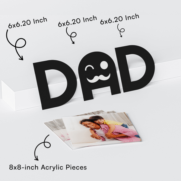 DAD - 3 Photo Acrylic Wall Frame