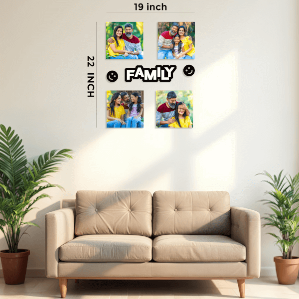 FAMILY - 4 Photo Acrylic Wall Frame
