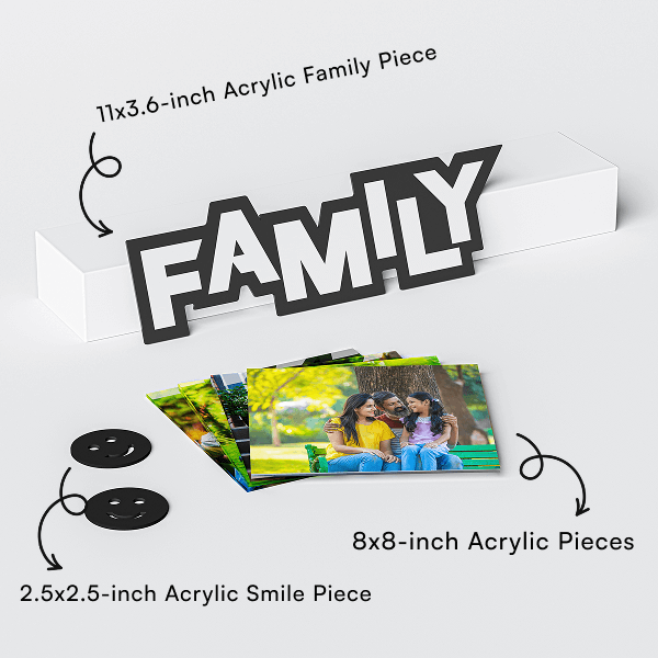 FAMILY - 4 Photo Acrylic Wall Frame