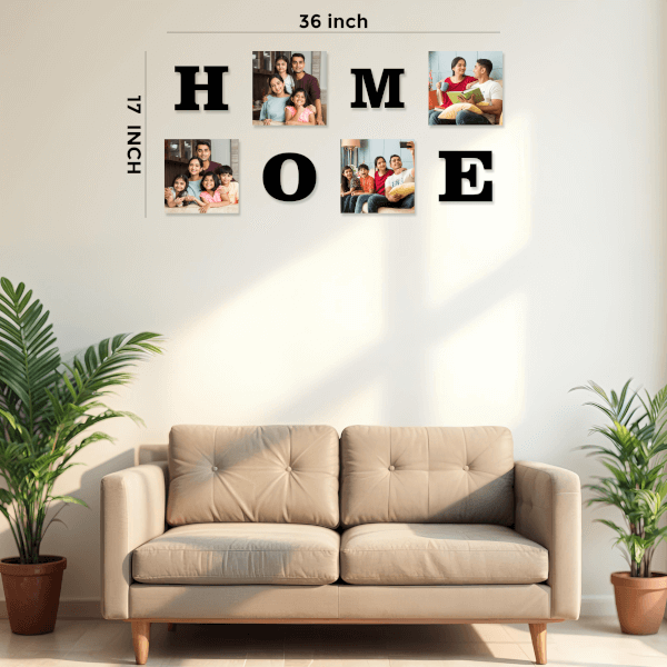 HOME - 4 Photo Creative Acrylic Wall Art Frame