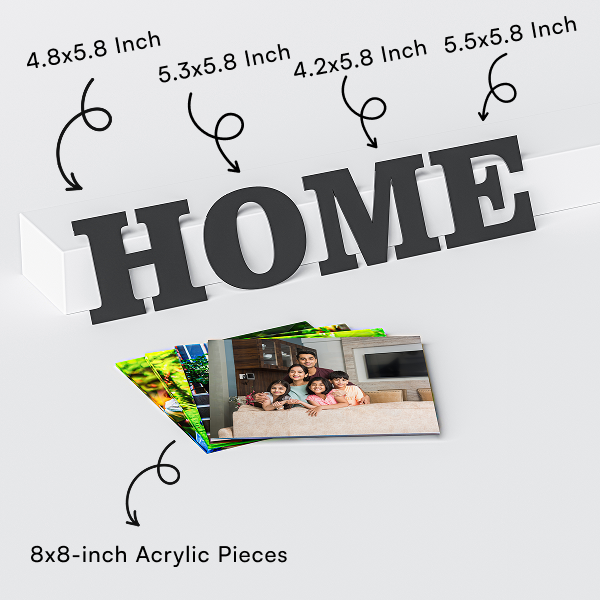 HOME - 4 Photo Creative Acrylic Wall Art Frame