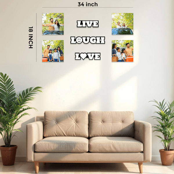 LIVE LAUGH LOVE - 4 Photo Creative Acrylic Wall Art Frame