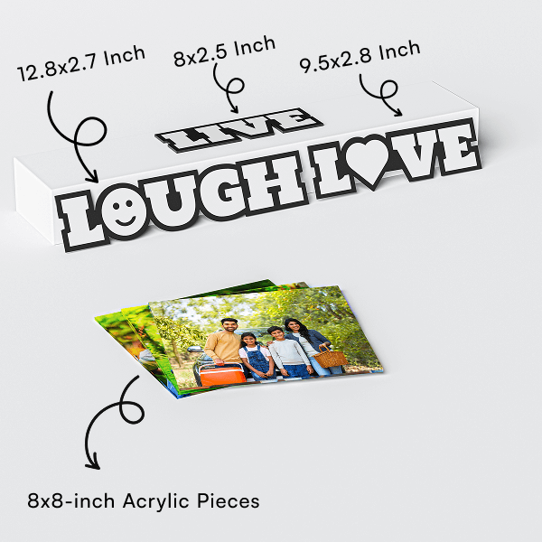 LIVE LAUGH LOVE - 4 Photo Creative Acrylic Wall Art Frame