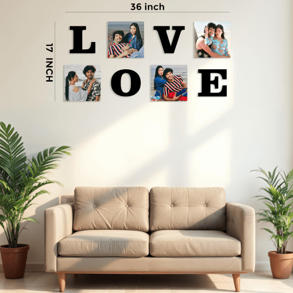 LOVE - 4 Photo Creative Acrylic Wall Art Frame