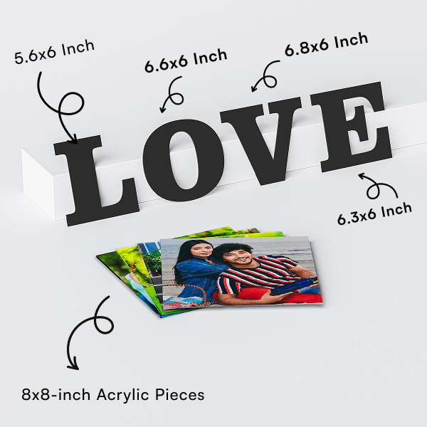 LOVE - 4 Photo Creative Acrylic Wall Art Frame