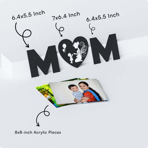 MOM - 3 Photo Creative Acrylic Wall Art Frame