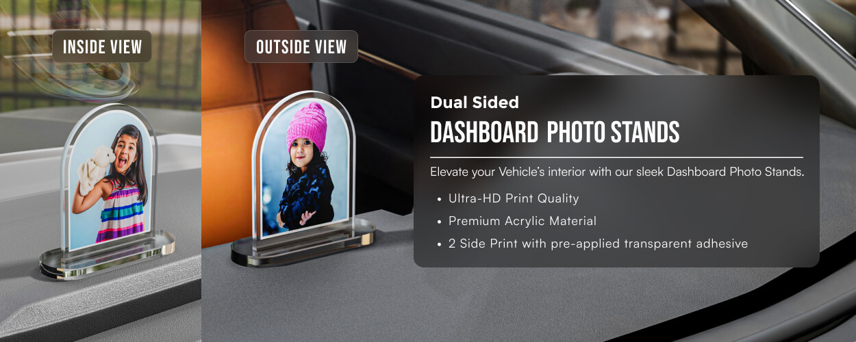 Dual Side Car Dashboard Photo Stands