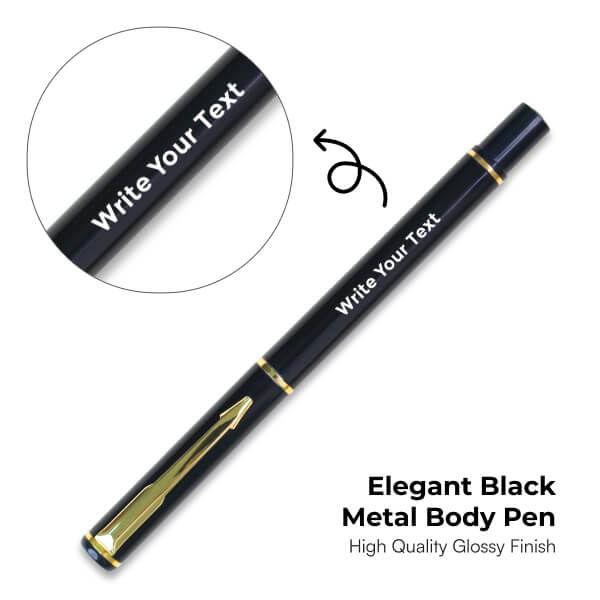 Elegant Black Metal Body Pen