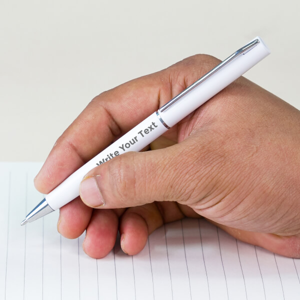 Metal Pens Specifications - Twist Action White Metal Body